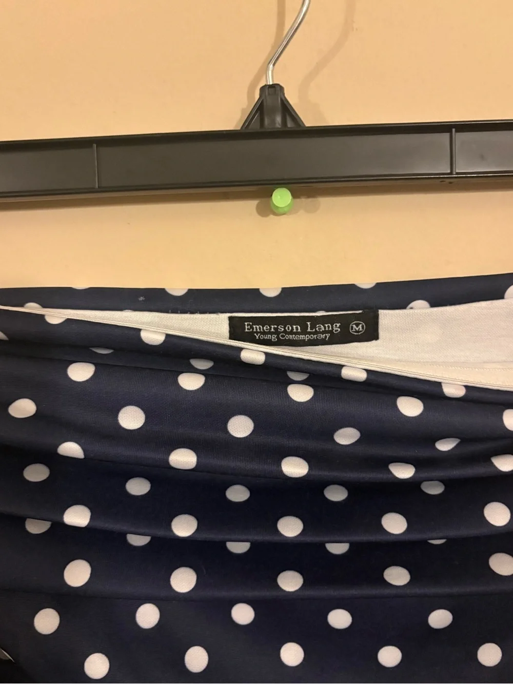 Navy Polka Dot Strapless Tube Top